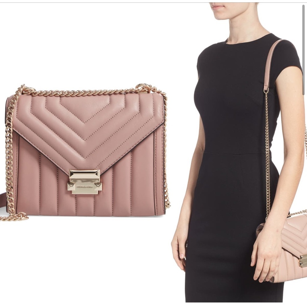 NWT MICHAEL Michael Kors Large Quilted Shoulder Bag in Fawn
